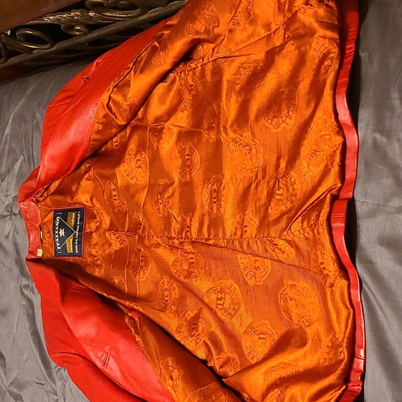 Red Genuine Italian Leather Blazer-Size 12 Like New Butter Soft - Italiano - Picture 4 of 4